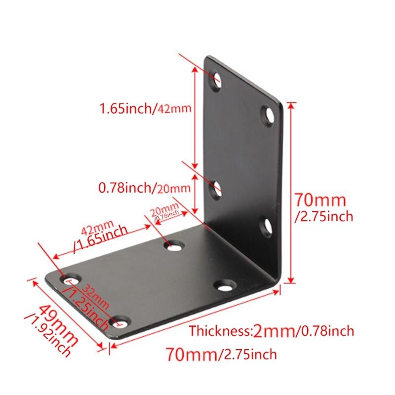 10pcs Heavy Duty Steel L Angles Brackets Heavy Duty 90 Degree Steel L Brackets Easy To Use for Wood Corner Shelf Support