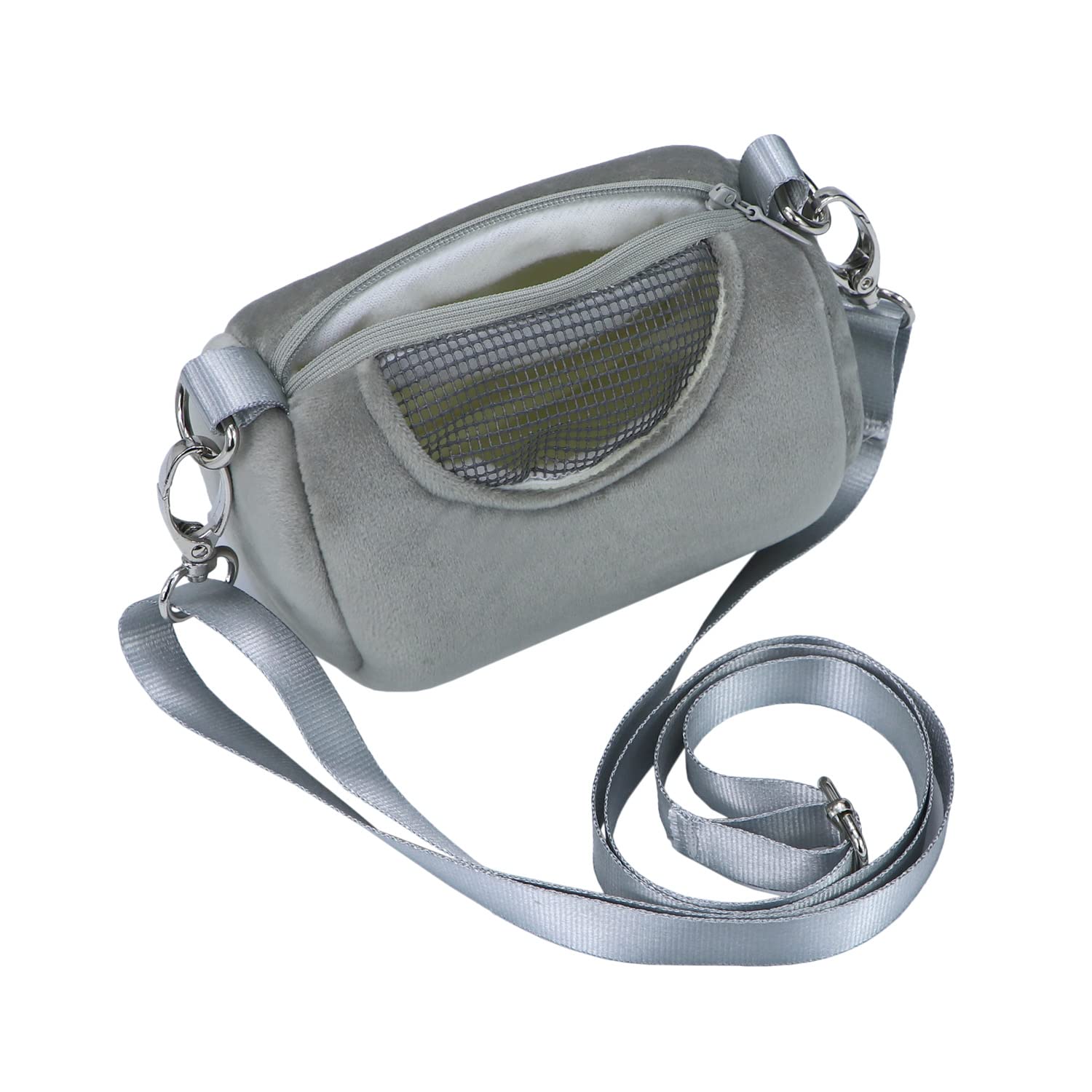 

Comfortable Pet Carrying Bag, Hamster Outing Portable Backpack, Small Pet Outing Bag with Shoulder Strap серый