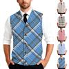 Herrrandig Rutig Tryck Ärmlös Tröja Stickad Knäppskjorta | Ärmlös Ledig Knäppväst Med Krage För Vardag & Lager-på-lager