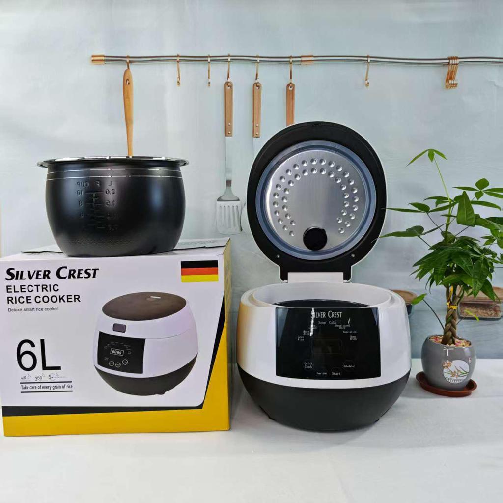 Pentola Elettrica per Riso da 5L: Intelligente, Grande Capacità con Timer di Prenotazione, Standard UK/UE.
