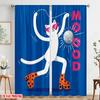 2pcs 2D Flat Printing Curtains Disco Cat Disco Ball Mood 100% Polyester Without Electricity Party Decorations Perfect for Indoor