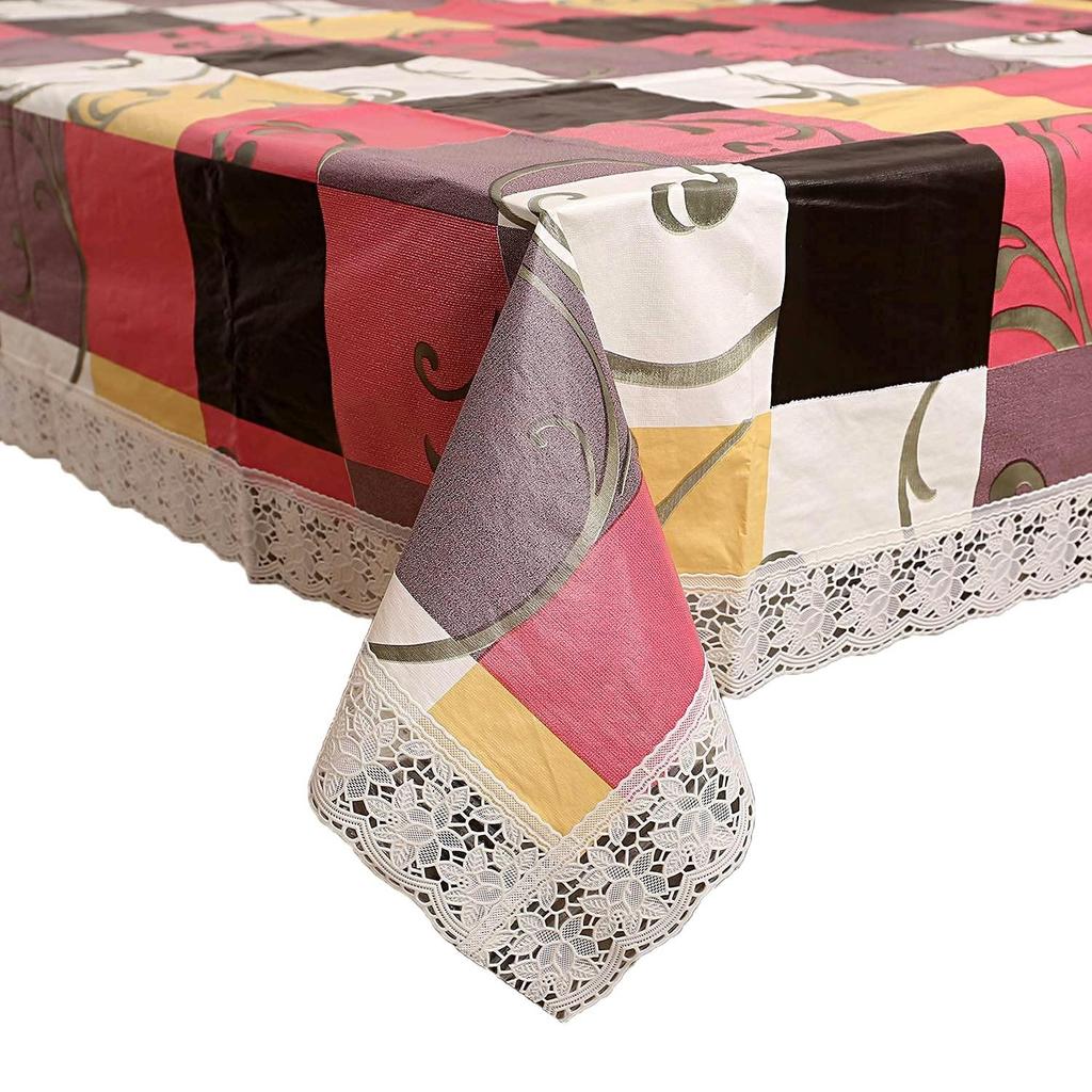Floral PVC 2-4 Seater Centre Table Cover Rectangle Shape (40x60-inches, Cream)-Printed