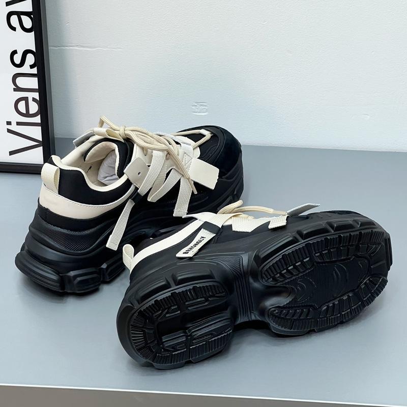 European fried street dad shoes women's 2025 autumn and winter thick soles increase height, show long legs, versatile sports and leisure shoes