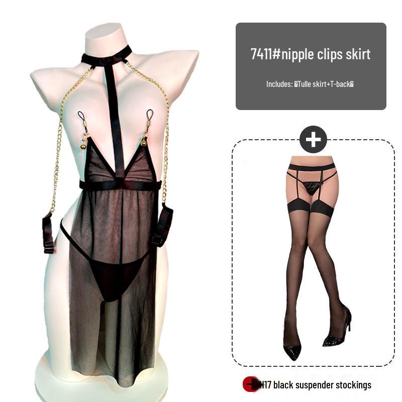 Σετ Εσωρούχων Δεσπόζουσας Πρόκλησης Μεγάλου Μεγέθους - Ερωτικό SM Στολή Πιτζάμα, Πειρασμός & Πάθος 7411