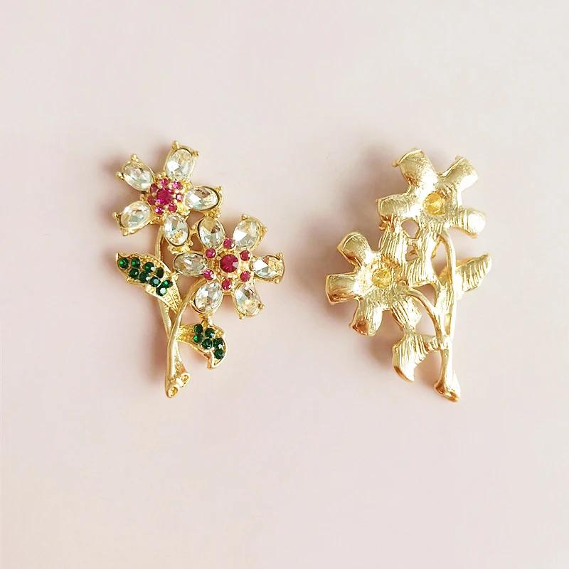 

Engood 30Pcs Rhinestone Flowers Leaves Button Sewing Trim & Embellishments Craft Buckle for DIY Wedding Bridal Headdress Jewelry