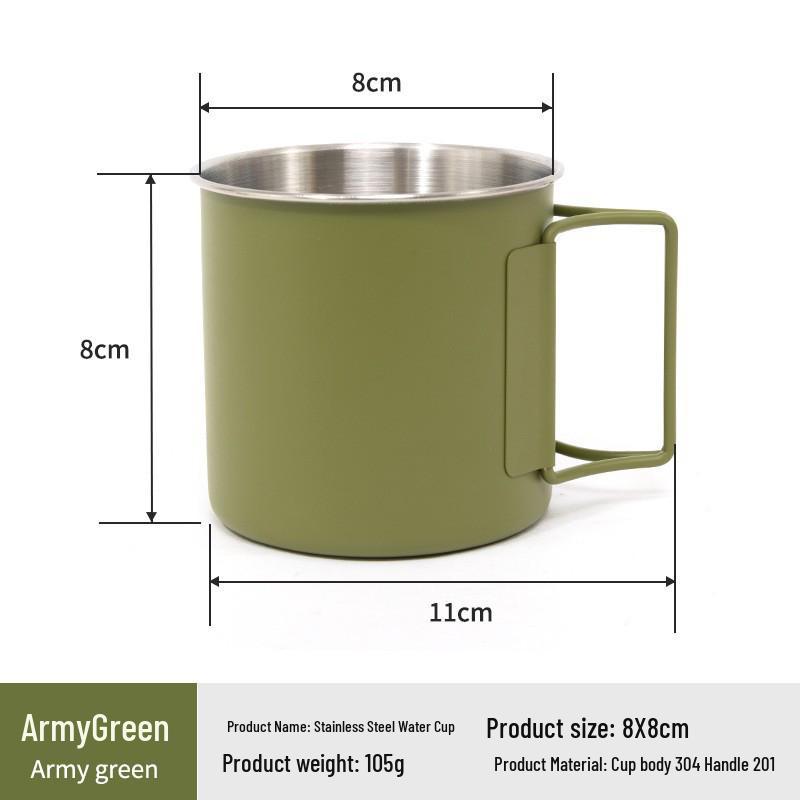Self-Driving Outdoor Folding Cup: 304 Stainless Steel Portable Mug for Camping, Beer, and Coffee