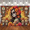 Mexikanische Fiesta Día De Los Muertos Kulisse Tag der Toten Thema Geburtstagsparty Wanddekoration Fotokabine Fotografie Zubehör