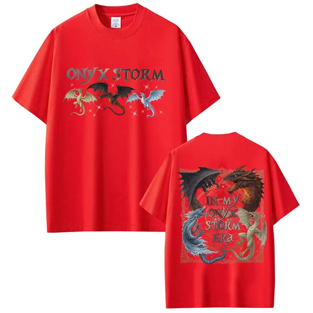 In My Onyx Storm Era 2 Fantasy Roman Drachenreiter T-Shirt Basgiath Kriegsakademie Vierte Schwinge Vintage reine Baumwolle Herren Damen T-Shirt