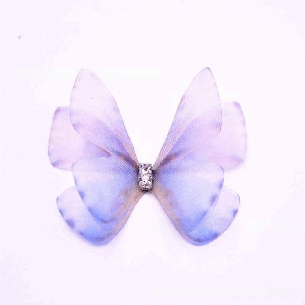 50 ks 3D šifonové vyšívané nášivky motýlů Oblečení Šicí nášivka Svatební doplňky do vlasů