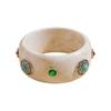 Wide Turquoise Acrylic Bracelet Turquoise Retro Hand Ring Acrylic Rhinestone Bangle  Decoration
