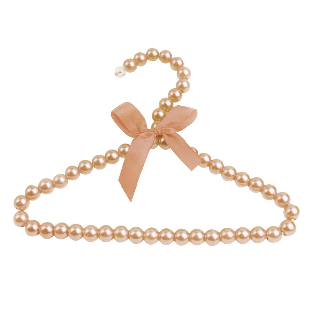 Faux Pearl Bow Clothes Hangers Hook for Children Kids Bowknot