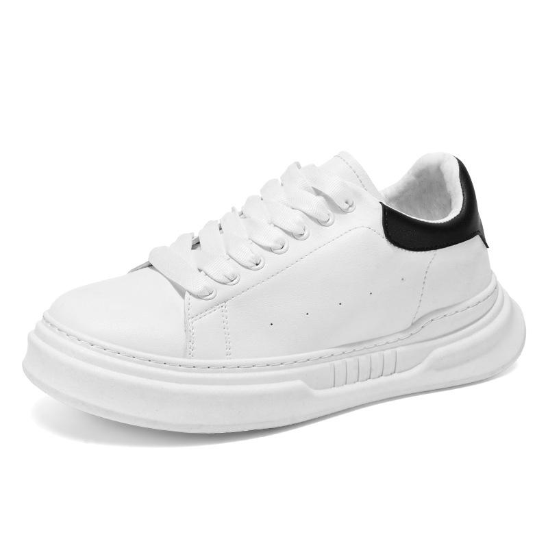 Big head wide last classic versatile spring little white shoes 2025 thick sole heightening lace-up sports men's casual shoes