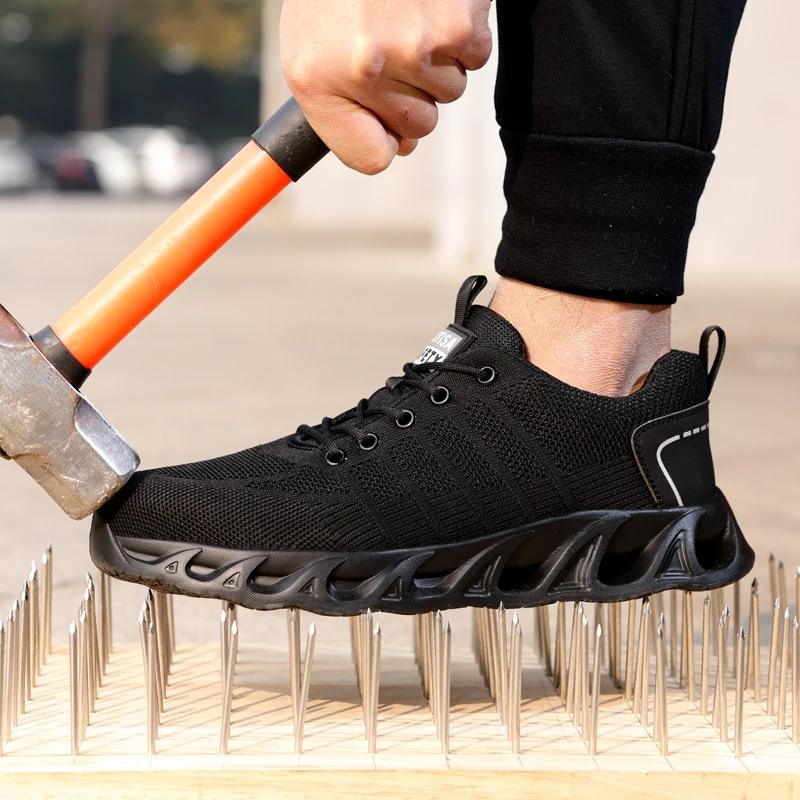 Fashion  Lightweight Men's Work Safety Shoes Anti Piercing Protection Sneakers Non-slip Security Boots Male Footwear