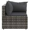 VidaXL Garden Corner Sofas and Cushions 2 Pcs Grey Wicker, Sofa, Garden Sofa, Sectional Corner Sofa, 319762