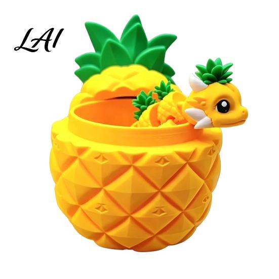 Small Item Storage Jar 3D Printed Pineapple Dragon Figurine Creative Fidget Toys Movable Joints Desk Organizer Toy Flexible Stress Relief Toys for