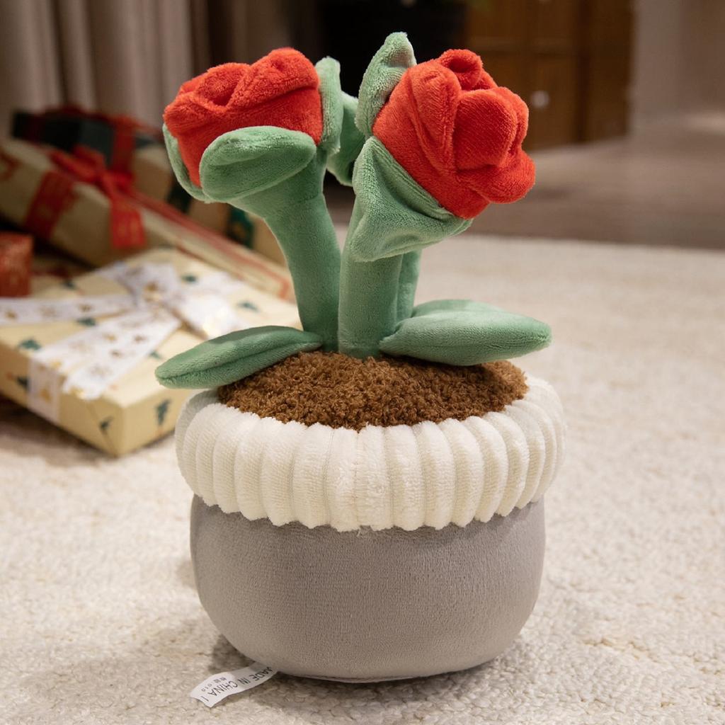 Cute Cartoon Potted Plant Ornament Plush Toy Doll Desktop Decoration Flower Doll Girl Gift,Cute Ornament,Children, Couple Doll Gifts,1pc