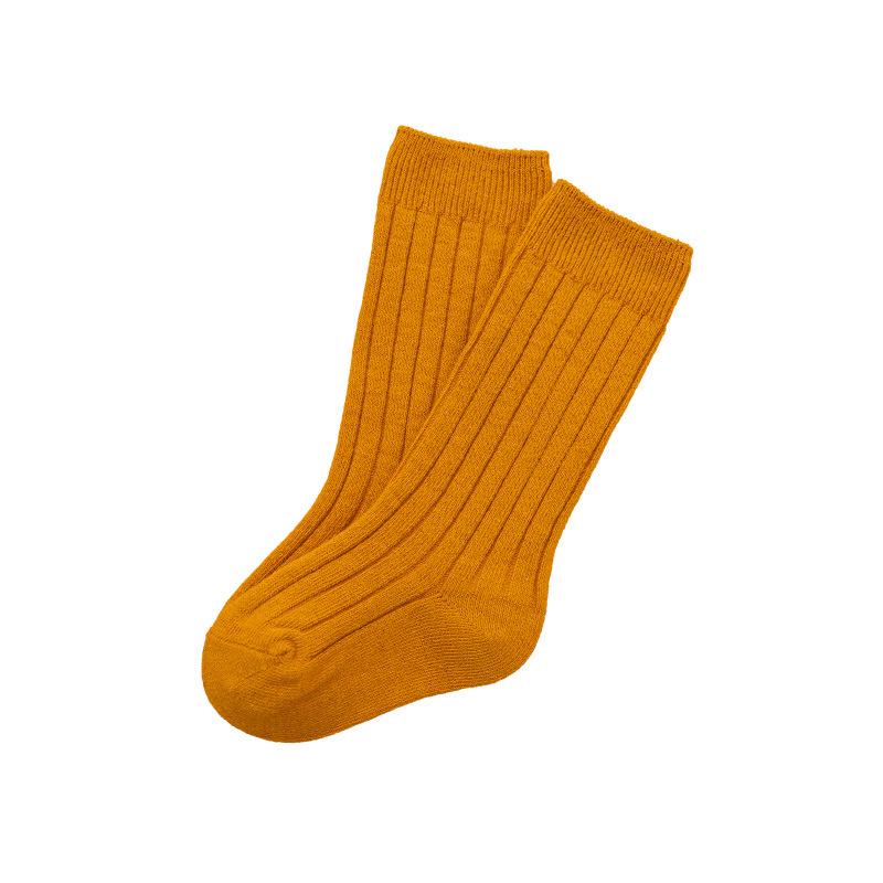 Trendy Spanish Children's Solid Color Mid-Long Socks for Babies, Students, and Sports Enthusiasts