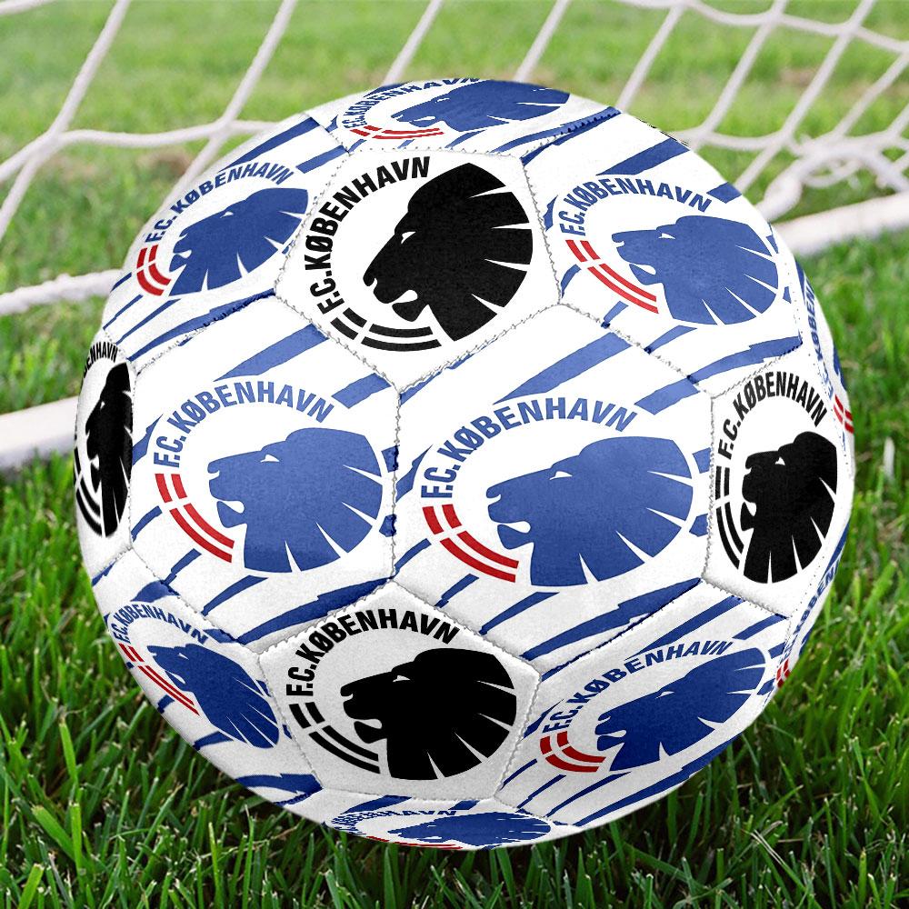FC Copenhagen Football Club Indoor Size 5 Soccer Ball Colorful Machine Stitched PVC Competition Ready Durable High-Bounce
