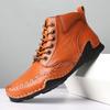 2020 New Men's Shoes Spring and Autumn Sports Board Shoes Men's High-top British Style Retro Martin Boots Leather Casual Leather Shoes Tide