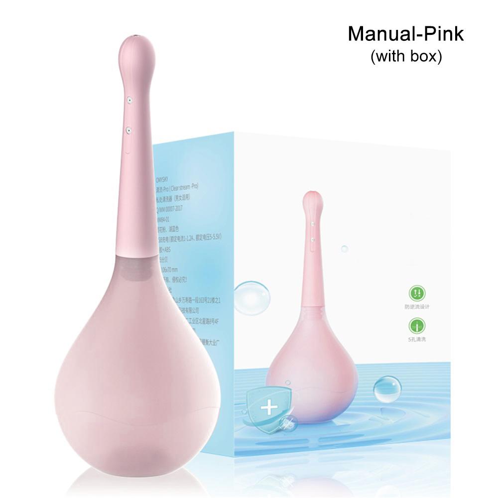 Fully Automatic Enema Cleaning Container Vagina & Anal Cleaner Douche Bulb Design Silicone Health Tool Sex Toys For Woman/Man