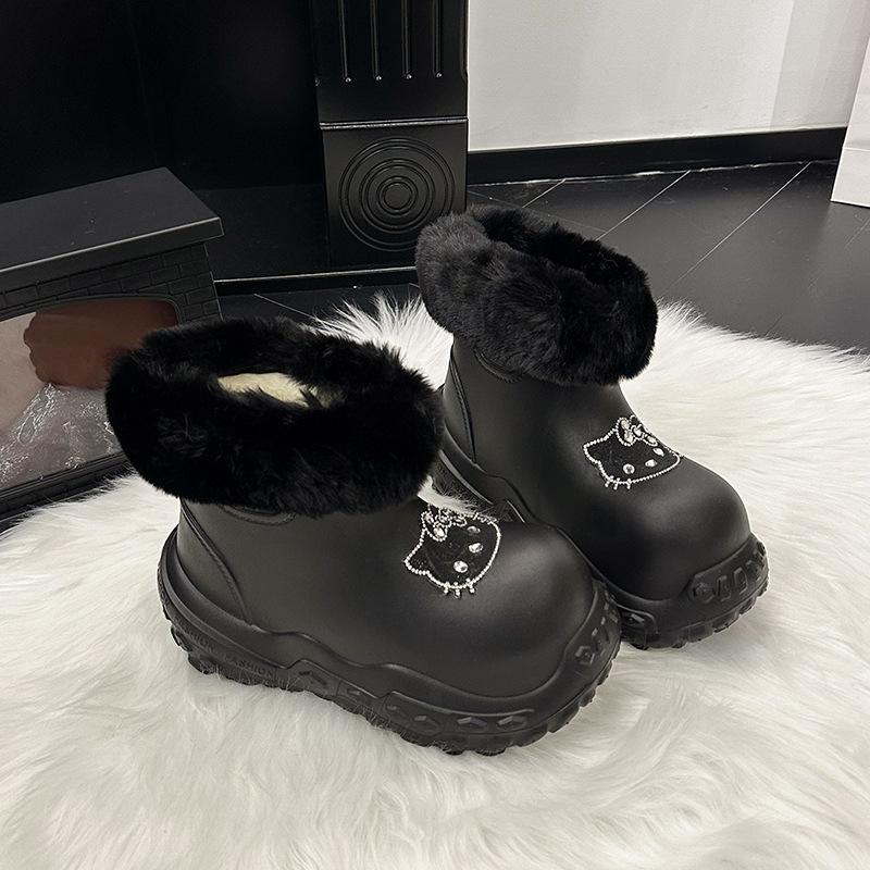 Women's thick-soled cute cartoon winter lightweight warm winter padded snow boots non-slip wear casual sneakers cotton boots