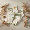 5 pairs of flower socks for women