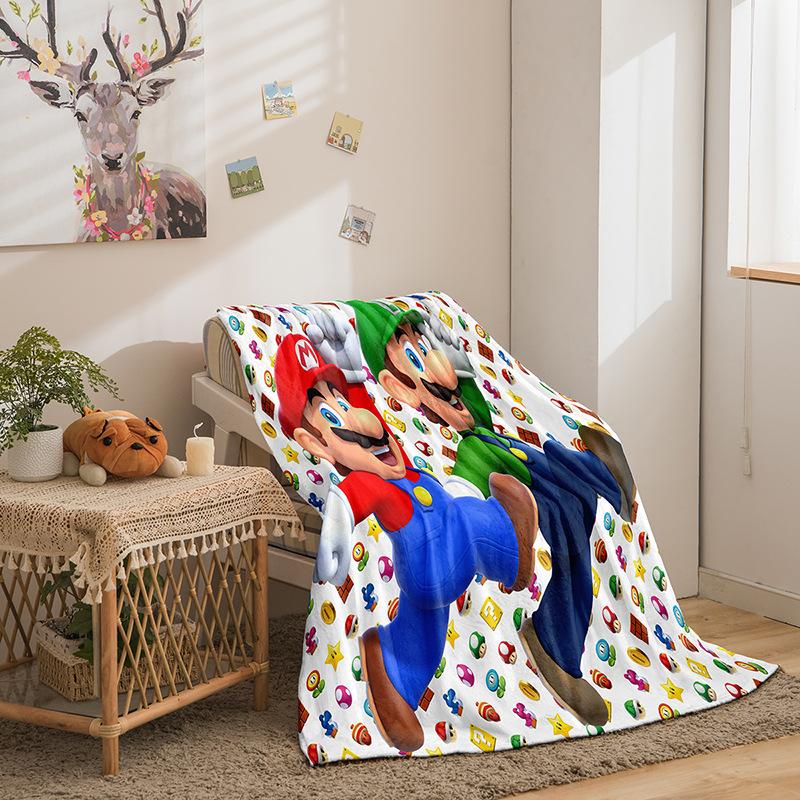 Cartoon Mario Double Sided Flannel 3D Digital Printed Blanket Blanket