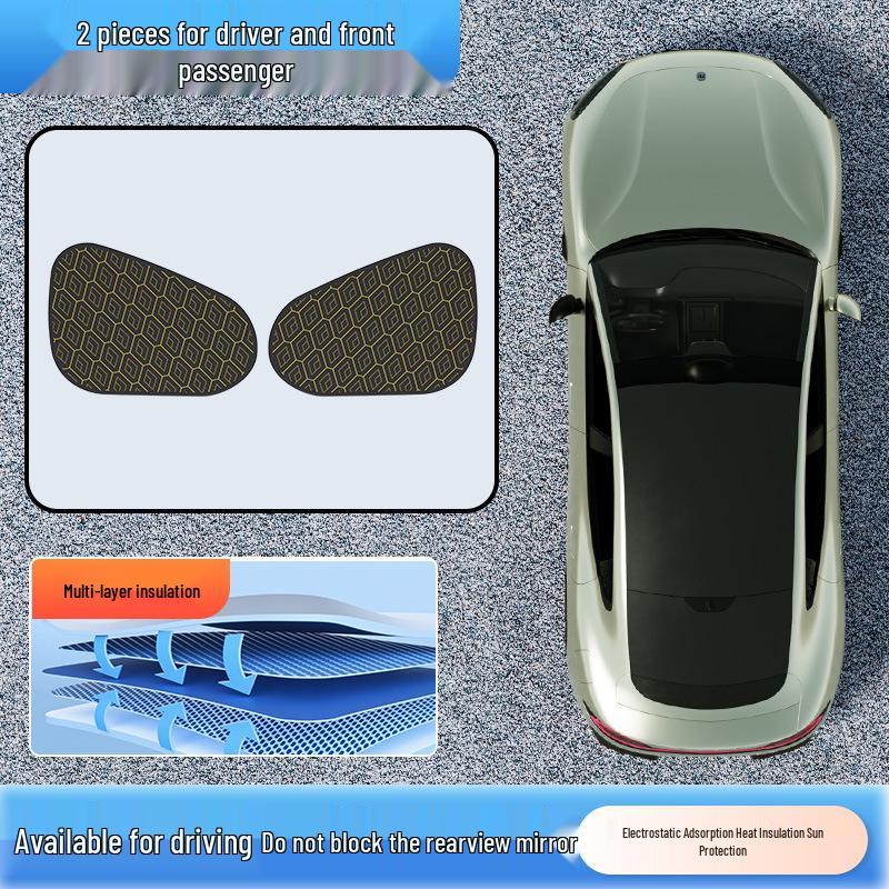 Car Sunshade Heat Insulation Curtains - Opaque Electrostatic Sun Visor