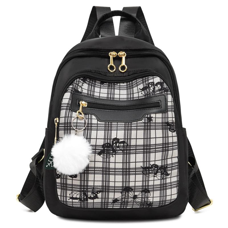 Small Floral Backpack Women's Large Capacity Oxford Cloth Lightweight Backpack