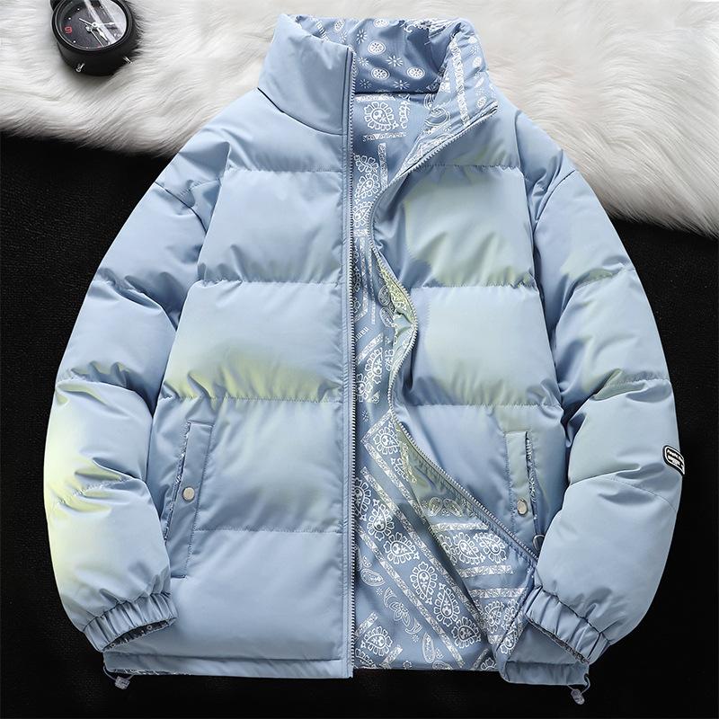 Cotton Clothes Men's Autumn and Winter Velvet Thermal Stand-up Neck Cotton-padded Jacket
