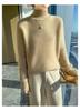 Solid Color Wool Thick Knit Sweater - 2024 Autumn/Winter Collection, Warm and Loose with Half-High Round Neck