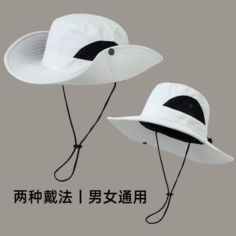 Western cowboy climbing hat bucket hat climbing desert sun protection hat women's outdoor hiking sun men's sunshade big brim