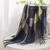 Retro plaid scarf women's winter atmosphere student imitation cashmere plaid warm scarf men