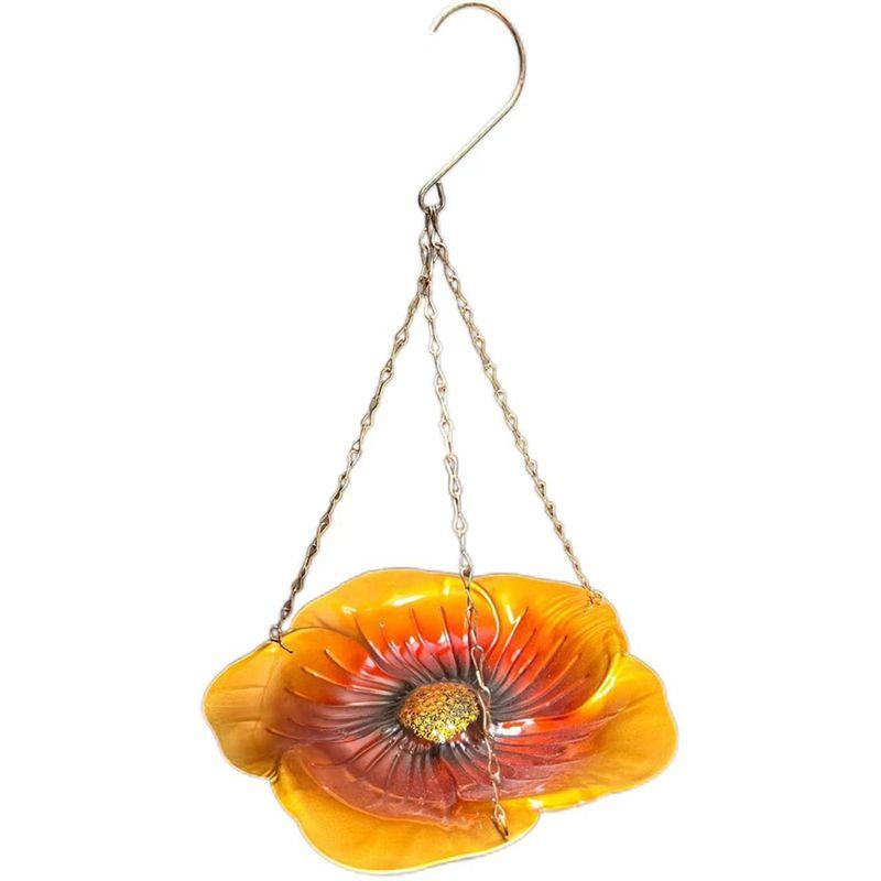 ABWR-Bird Bath Hanging Small Bird Feeder Metal Feeder Flower Tray Cute Bird Feeder Tray For Garden Decoration