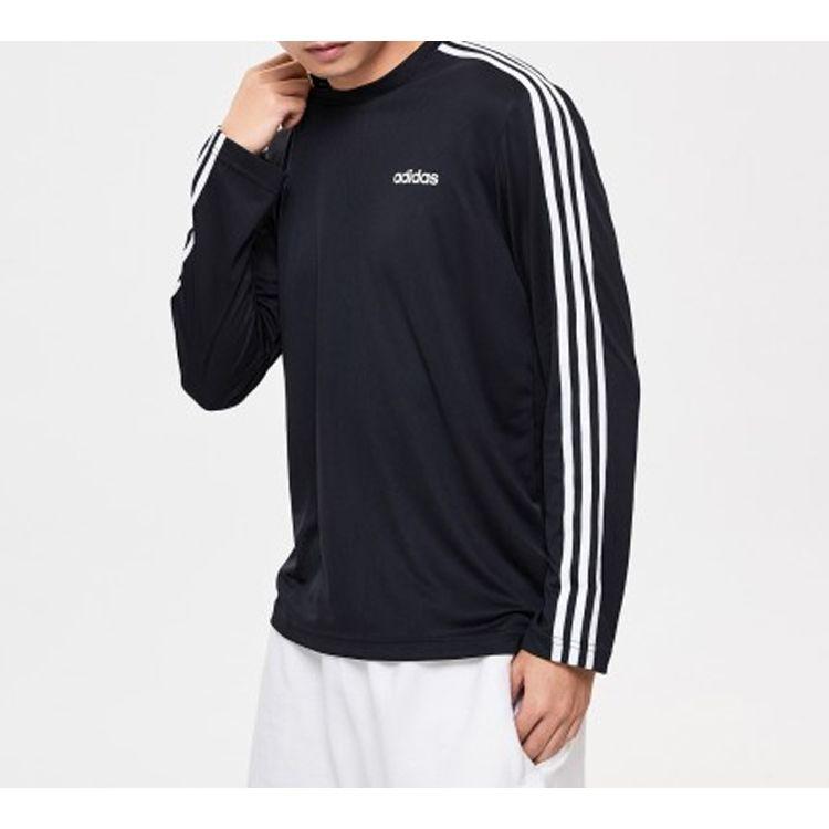 Adidas D2M 3-Stripes Long Sleeve Tee Men Tops Black EI5647