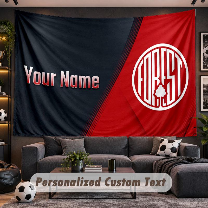 Wall Hanging Tapestry Custom NameNottingham Forest Pattern Personalized Printed Fabric Wall Decor