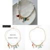 Bohemian Style Colorful Pebble Starfish Necklace With Irregular Pearl Bead Chain For Women