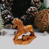 Small Christmas Rocking Horse Decor Animal Statue Collectible Sculpture for Anniversary Bedroom
