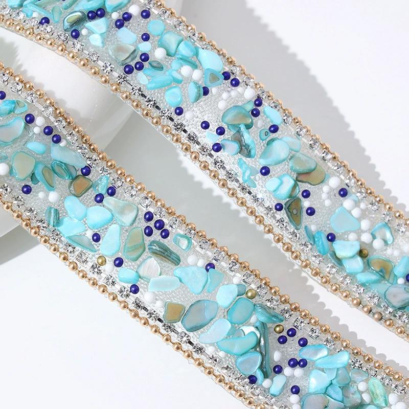 

50см/Рулон Цветной Камень DIY Блестящая Отделка Наклейка Платье Автомобиль Коготь Цепочка Лента Декор для Телефона Стразовая Лента Элегантная Самоклеящаяся 2.5CM*0.5M озеро синий