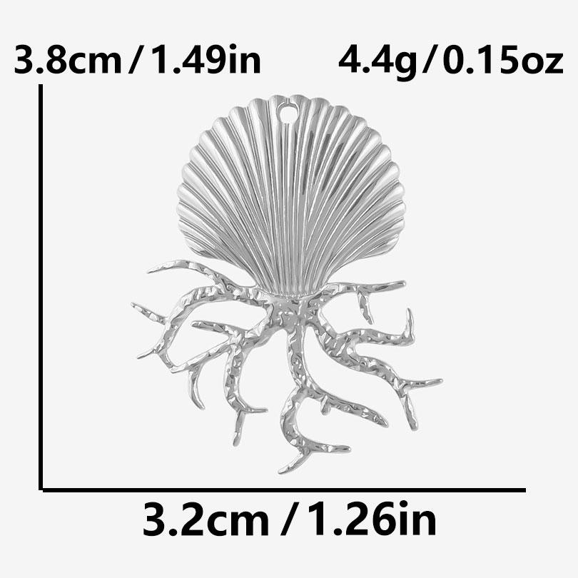 6pcs New Ocean Animal Stainless Steel Charms For Jewelry Making Supplies Metal Conch Shell Turtle Seahorse Pendant DIY Materials