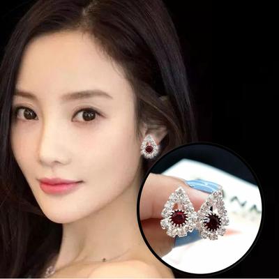 Rhinestone Earrings Drop Clip Simple  Without Pierced Clip On Earrings for Women