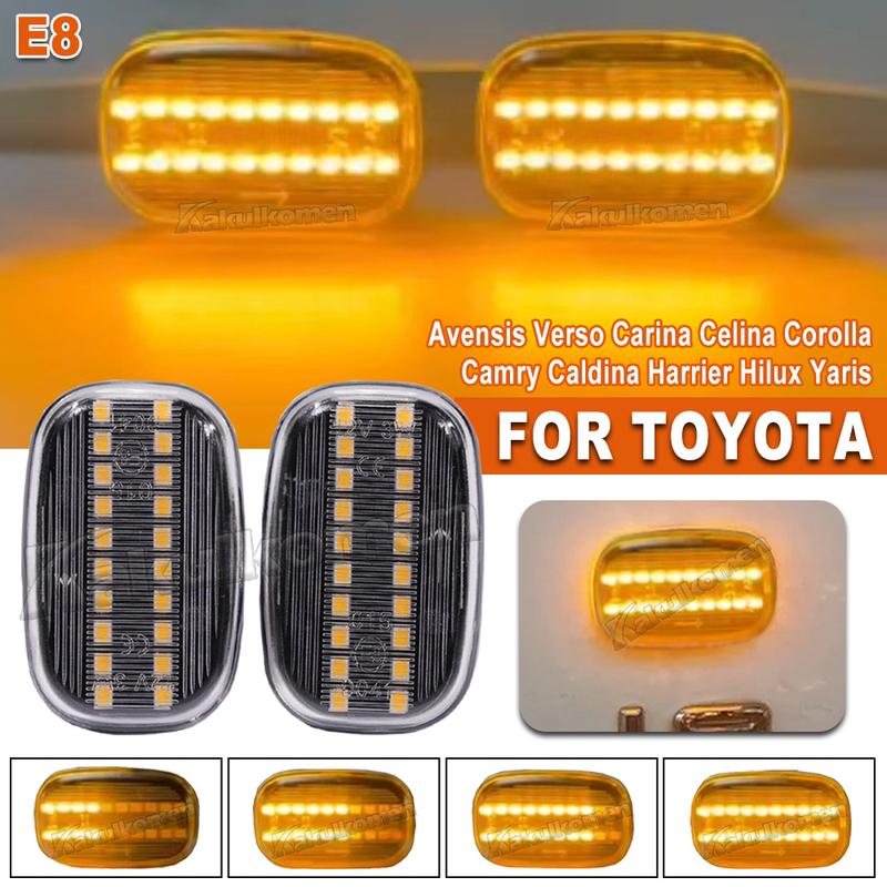 2x LED Dynamic Side Turn Signal Blinker Lights for Lexus GS300 RX XU1 RX30 MCU 15 Toyota Yaris Vios Supra MK4 Starlet RAV4 Prius