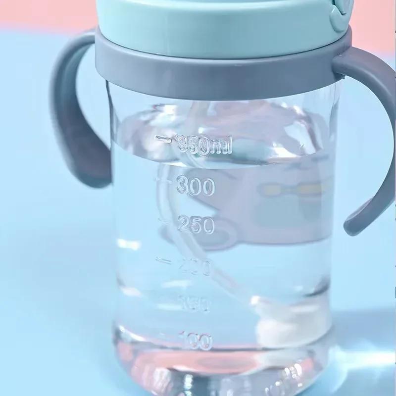 350ml Baby Bottles Drinking Cup Feeding Bottle with Straw Gravity Ball Wide-Caliber Kids Drinking Milk Water Dual-Use Bottle Hot