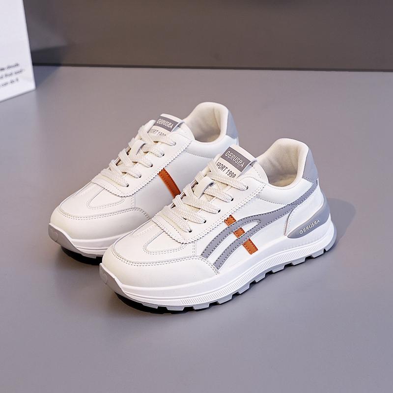 Thick Soled Comfortable Sports Shoes for Women, Versatile Casual White Shoes, Eye-catching Little Dad Shoes