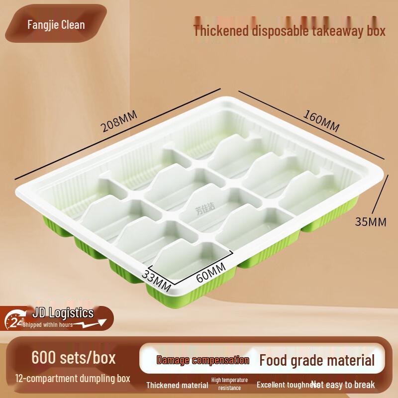 Einweg-Knödelbehälter mit 12 Fächern (600 Sätze)