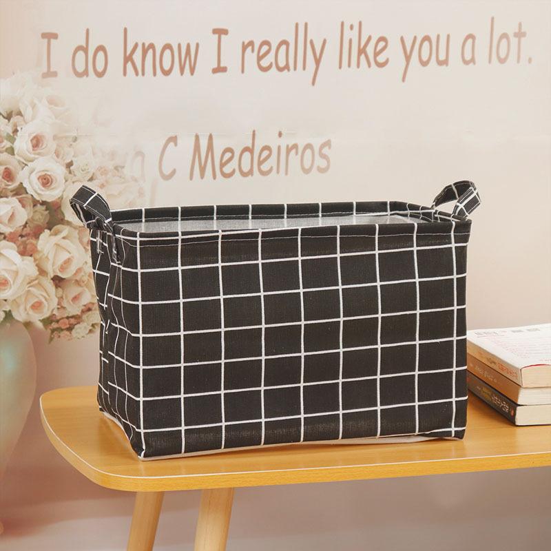 Large Capacity Foldable Fabric Storage Basket with Handle, Waterproof Rectangular Storage Box, Gift Toy Organizer Basket 38x26x23CM
