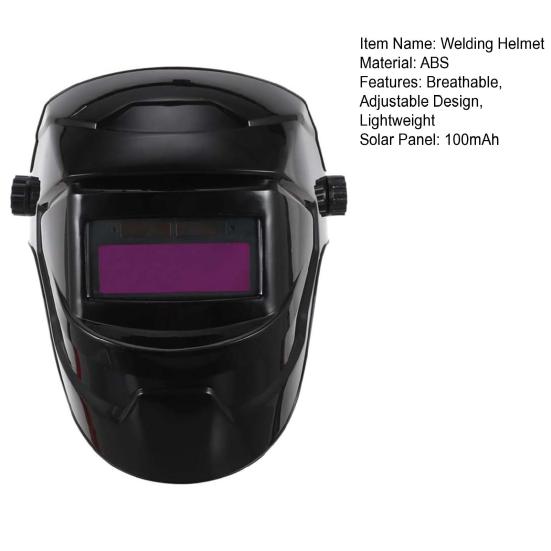 Solar Powered Auto Darkening Welding Helmet with LCD Lens 180-Degree Adjustable Heat-Resistant Welder Helmet