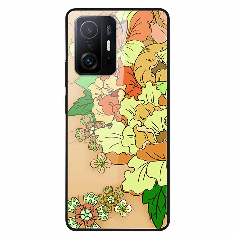 Case For Xiaomi 11T Pro Glass Hard Tempered Glass PC Phone Cover For Xiaomi Mi 11T 11 T Pro Shockproof Landscape Cute Capa Coque