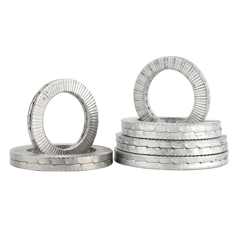 Wedge Self Lock Washers 304 Stainless Steel Anti Vibration Anti loosening Washer Embedded with Teeth Gaskets M4 (10 Pcs)