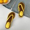 Popular black retro flip-flop heels slippers women's 2025 new summer wear with skirt non-slip French sandals